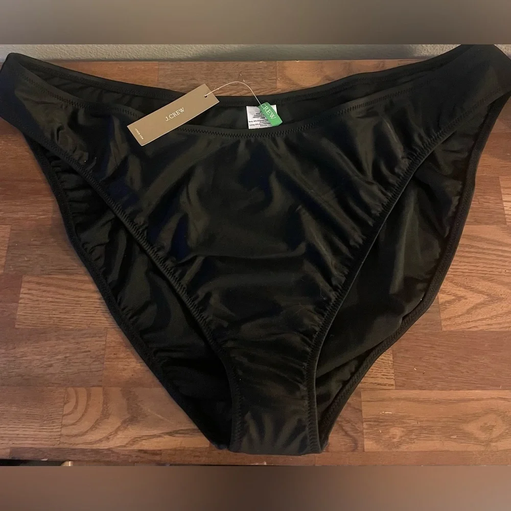 NEW…J.CREW '90s High-Leg Black Bikini Bottom